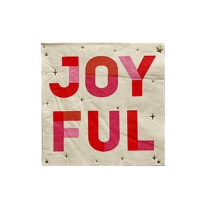 Jollity & Co. - Joyful Cocktail Napkins - Pack of 20 Paper Napkins - 1 of 3