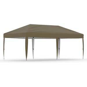 10X10FT Pop Up Canopy, Easy Up Canopy for Parties, Adjustable Heights, Portable Gazebo with Wheeled Bag, Ideal for Beach, Patio, Garden, Deck - 1 of 1