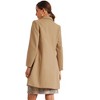 Allegra K Women's Notched Lapel Pockets Double Breasted Long Sleeve Trench Coats - 3 of 4