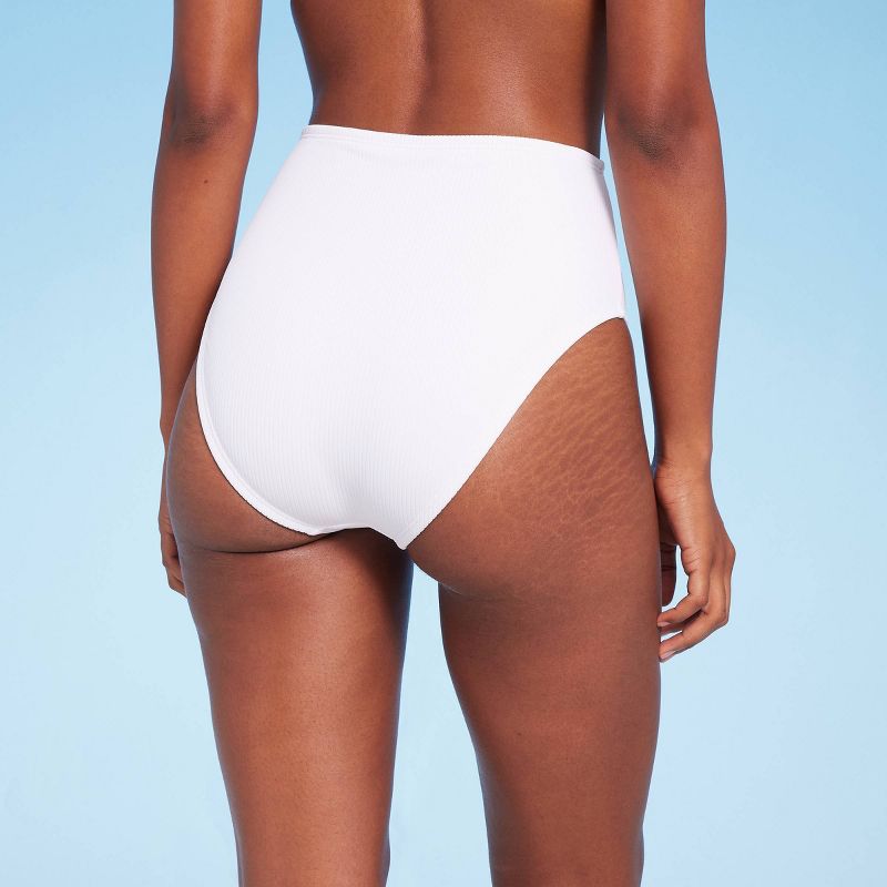 Women's High Waist High Leg Ribbed Medium Coverage Bikini Bottom - Shade & Shore™, 3 of 9