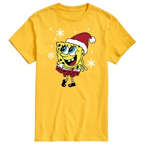 Men's - SpongeBob SquarePants - Cute Santa Spongebob Christmas Short Sleeve Graphic T-Shirt - 1 of 4