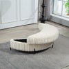 Hrinhom 47.2"W Upholstered Faux Fur Storage Ottoman,Footstool With Tray and Metal Legs - 3 of 4