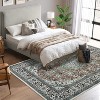 Vintage Medallion Washable Rug - Stain-Resistant, Non-Slip, Low-Pile, Easy-Clean Indoor Carpet for Dining Room or Office - 2 of 4