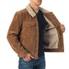Alpine Swiss Aaron Mens Fitted Trucker Jacket Faux Fur Collar Vegan Leather Warm Casual Coat - 3 of 4