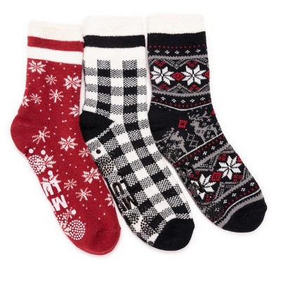 MUK LUKS Women's 3 Pair Pack 2 Layer Ankle Socks