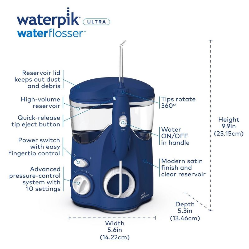 Waterpik Ultra Water Flosser Countertop Oral Irrigator For Teeth, 6 of 19