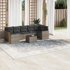 vidaXL Patio Sofa Set with Cushions 8 Piece Poly Rattan - Gray - 2 of 4