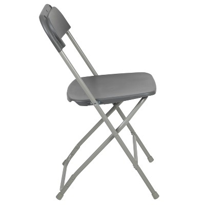 Gray Metal Armless Folding Chairs - Set of 2