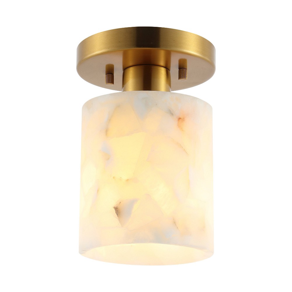 Photos - Chandelier / Lamp JONATHAN Y Jules 5.13" 1-Light Modern Contemporary Alabaster/Iron Cylinder