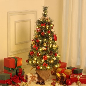ODK 3Ft Small Christmas Tree, Xmas Tree, with Pine Cones, Red Berries, Office Mini Burlap Potted Artificial Christmas Tree for Desktop - 1 of 4