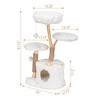 Kumasinova Modern Cat Tree with Natural Wood Branch,Cat Tower with Scratching Post,Multi-Level Cat Tree Tower with Plush Perches&Cat House,White - 2 of 4