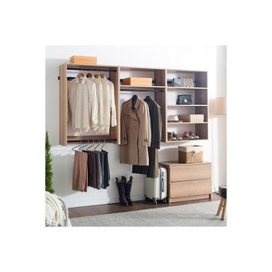 HomeStock Devi Series 31.5–94.5in. W  Modular Closet System Wall Mount Double Hanging Rods 5-Shelf Wood Closet System - 1 of 4