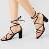 Allegra K Women's Back to College Strappy Straps Lace Up Chunky Heel Sandals - 2 of 4