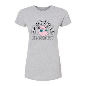 Women's - Pokémon - Jigglypuff Music Notes Fitted Graphic T-Shirt - 1 of 3