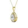 18k yellow gold-plated simulated diamond crystal pendant necklace, teardrop shape - 3 of 4