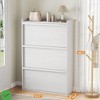 Shoe Cabinet with 3 Flip Drawers FreeStanding Shoe Storage  Wooden Shoe Organizer with Adjustable Shelf - 2 of 4