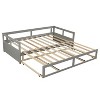 PAGED Twin Daybed Extending Wooden Bed Frame Modern Sofa Bed with Trundle and 2 Drawers for Living Room - 3 of 4