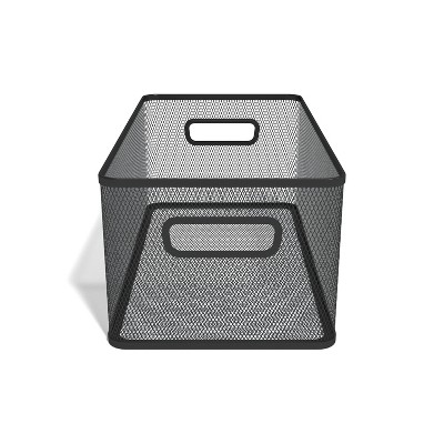 HITOUCH BUSINESS SERVICES Wire Mesh Storage Box Matte Black TR57548-CC