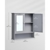 Modern Bathroom Wall Cabinet with 2 Mirrored Doors & Adjustable Shelf, Open Storage Compartment, Wall-Mounted, 5.1 x 22.2 x 23 Inches - 4 of 4