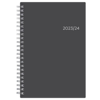 Blue Sky 2023-24 Academic Planner Flexible Cover 5"x8" Weekly/Monthly Wirebound Solid Charcoal