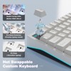 MaseiKar Wireless Mechanical Keyboard,Support QMK/VIA Software Gasket Structure,60% Hot Swappable with RGB Backlit BT/2.4G/USB-C - 3 of 4