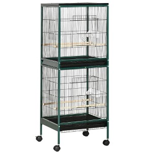 Resenkos Bird Cage, Bird Cages Habitat,Large Bird Cage for Wingspan, Bird Aviary Indoor with Multi-Door Design, Green - 1 of 4