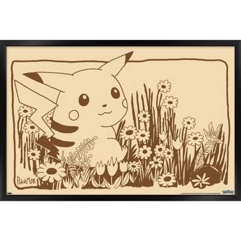 Trends International Pokémon - Pikachu Sepia Framed Wall Poster Prints