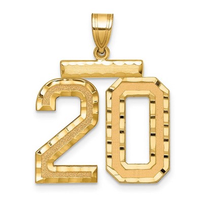 Black Bow Jewelry 14k Yellow Gold, Varsity Collection, Large D/C Pendant Number 20