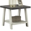 Syemin End Tables Modern Nightstand Two-Tone Wood Shelf End Table Small Square End Table Nightstand for Small Spaces, Brown, 24"*22"*23" - 2 of 4