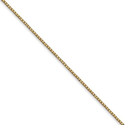Black Bow Jewelry 0.9mm, 14k Yellow Gold, Solid Box Chain Necklace