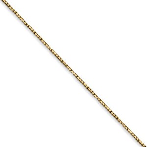 Black Bow Jewelry 0.9mm, 14k Yellow Gold, Solid Box Chain Necklace - 1 of 4
