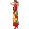 LA LEELA Women's Vacation Swimsuit Holiday Bathing Suit Cover up Sarong Wrap Swimwear Wraps One Size Red Floral - 4 of 4