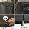 AMERLIFE 66" Farmhouse TV Stand for 75 Inches TVs, Entertainment Center with Sliding Barn Door, Dark Rustic Oak - 4 of 4