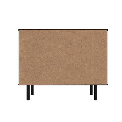 Mid-Century Modern Black and Brown Wood Buffet Sideboard