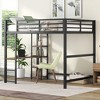 PAGED Full Size Loft Bed with Desk Modern Simple Metal Bed Frame with Storage Shelves, Guardrails and Ladder for Bedroom - 2 of 4