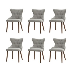 Lidia Mid-century Modern Wingback Dining Chair with Solid Wood Legs Set of 6|ARTFUL LIVING DESIGN - 1 of 4