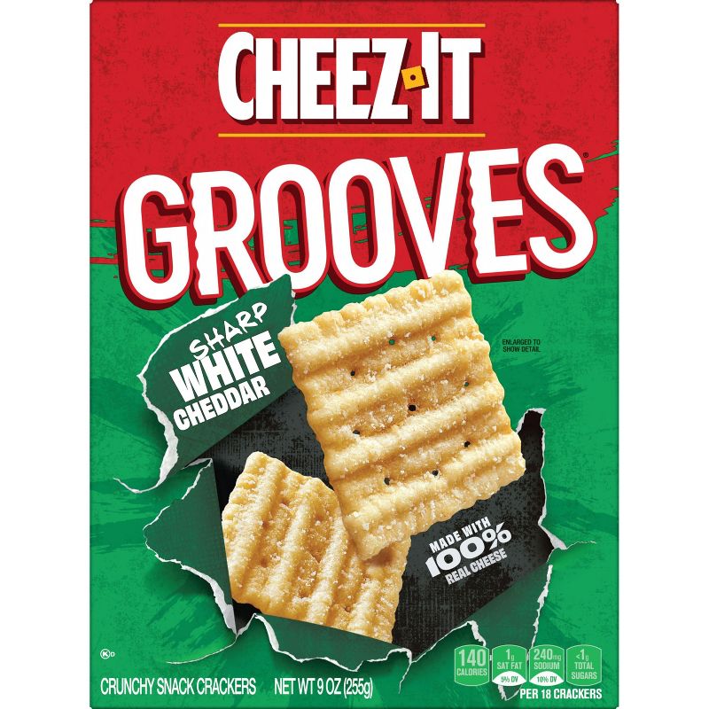 Cheez-It Grooves Sharp White Cheddar Crackers - 9oz, 5 of 9