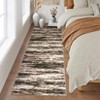 2 x 6 ft Polyester Black Grey Rectangular Hallway Entryway Bathroom Kitchen Stripped Lines Print Modern Abstract Machine Washable Runner Rug - 2 of 4