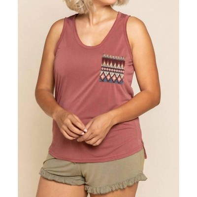 Women's Aztec Pocket Tank Top - POL
