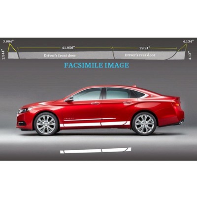 QAA is Compatible with 2014-2020 Chevrolet Impala 8 Piece Stainless Rocker Panel Trim, Lower Kit, 3" - 4.375" Tapered Width TH54135