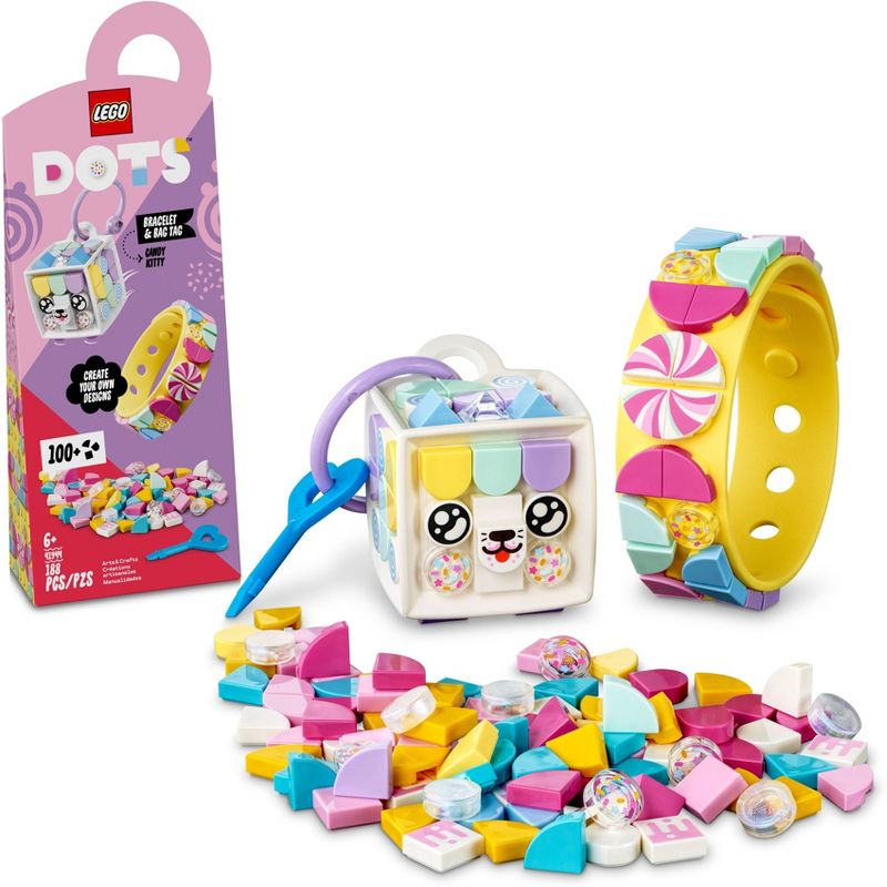 LEGO DOTS Candy Kitty Bracelet &#38; Bag Tag 41944 Building Set, 1 of 8