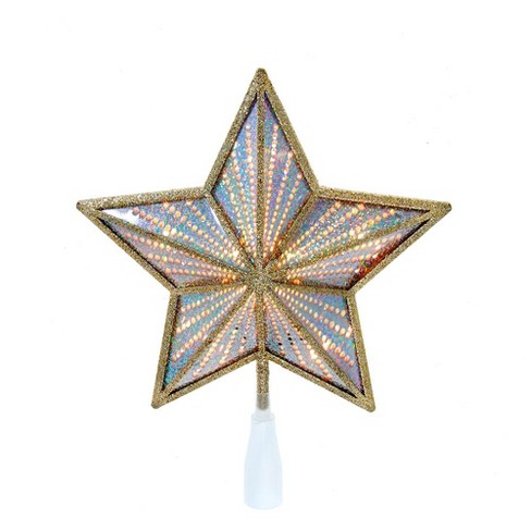 Kurt Adler 10 Inch Gold And Iridescent, Lighted Tree Toppers At Target