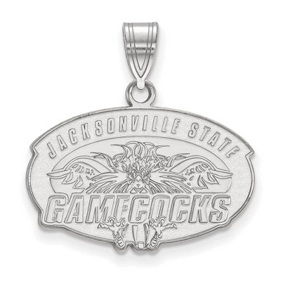 Black Bow Jewelry 14k White Gold Jacksonville State Gamecocks NCAA Medium Pendant
