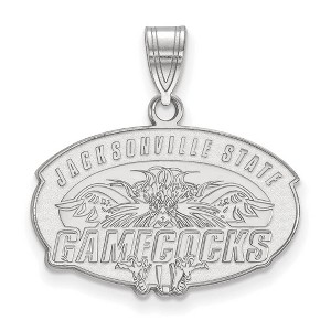 Black Bow Jewelry 14k White Gold Jacksonville State Gamecocks NCAA Medium Pendant - 1 of 3