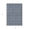 Navy Blue And Ivory Geometric Washable Indoor Outdoor Area Rug - 3 of 4