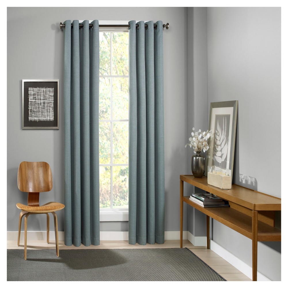 Photos - Curtains & Drapes Eclipse 108"x52" Palisade Thermalined Blackout Curtain Panel Blue  