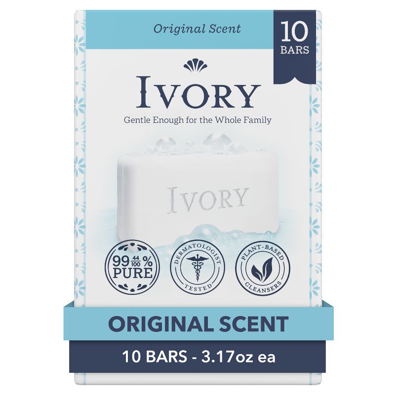 Ivory Original Bar Soap - 10pk - 3.17oz each - IT FLOATS, 1 of 12
