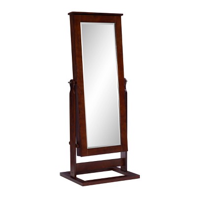 Chiara Cheval Mirror/Jewelry Wardrobe Walnut - Powell Company