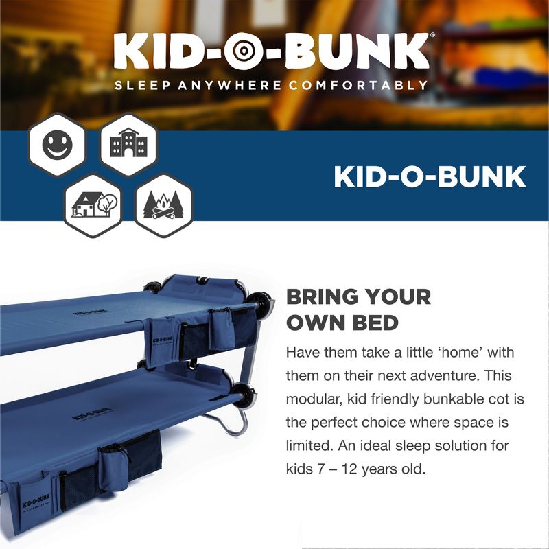 Disc-O-Bed Kid-O-Bunk Benchable Double Cot with Storage Organizers, 3 of 8