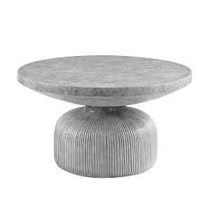 Vynxaria Natural-Style Coffee Table - Weathered Gray Finish, 40mm Thick Eco-Friendly Fiber Concrete Top, Minimalist Design for Modern/Rustic Interiors - 1 of 4